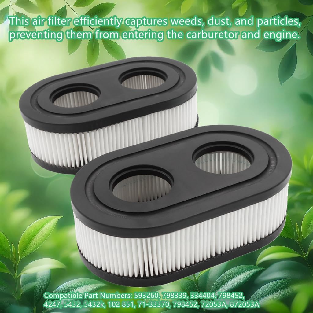 593260 Air Filter - Replacement Cartridge for Lawn Mowers | Fits 4247, 5432, 550E Series (2 Pack)