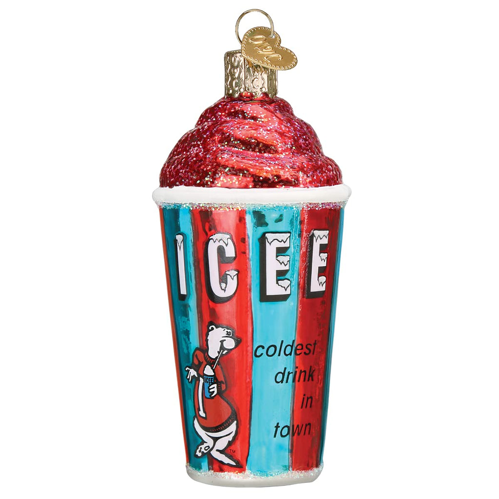 Old World Christmas ICEE Cup Glass Blown Ornament for Christmas Tree, Handcrafted Holiday Decoration, ICEE Collection