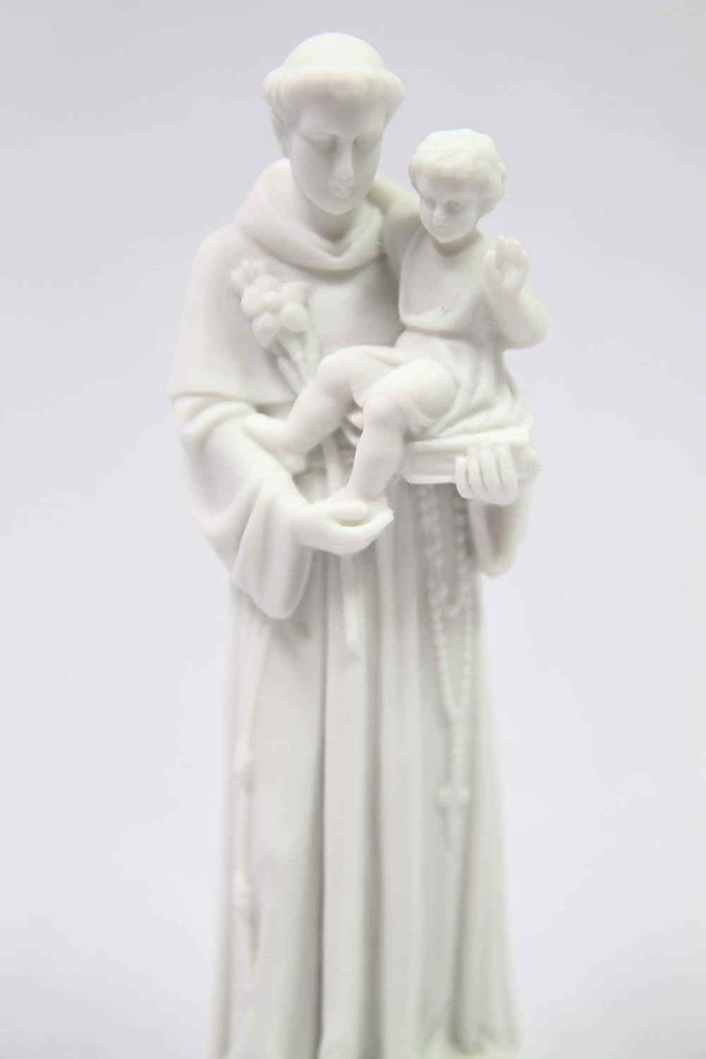 Vittoria Collection | 6" Saint Anthony De Padua White Statue Sculpture - Authentic Italian Craftsmanship