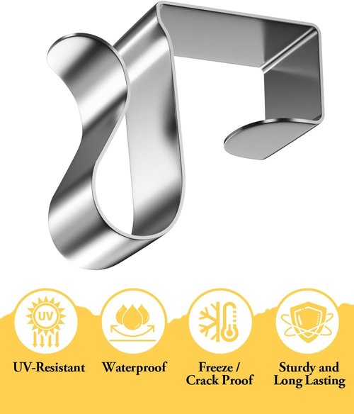 Gutter Clips | 50 Pcs Metal Christmas Light Clips - Weatherproof Outdoor Hanging Solution for Seasonal Decor