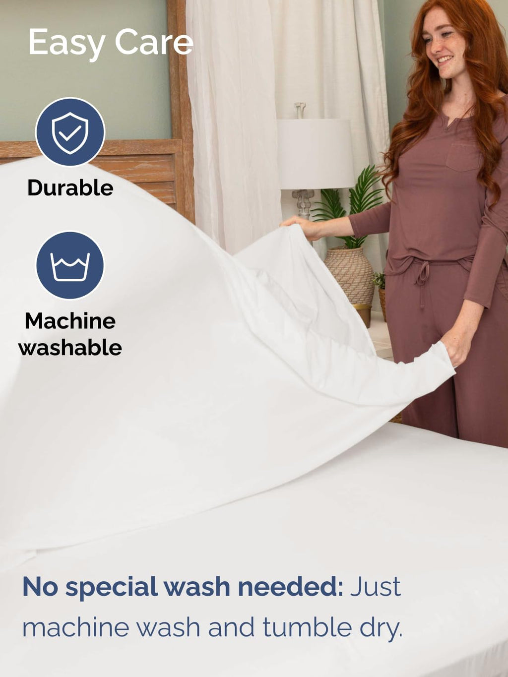 Skiennix Extra Deep Full Sheet Set - 6 Piece Breathable Cooling Bedding - Soft, Wrinkle-Free Antique White