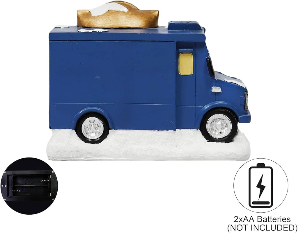 Moments In Time Ice Cream Food Truck Figurine - LED Lighted Holiday Decor | 4.13”H Hand-Painted Collectible