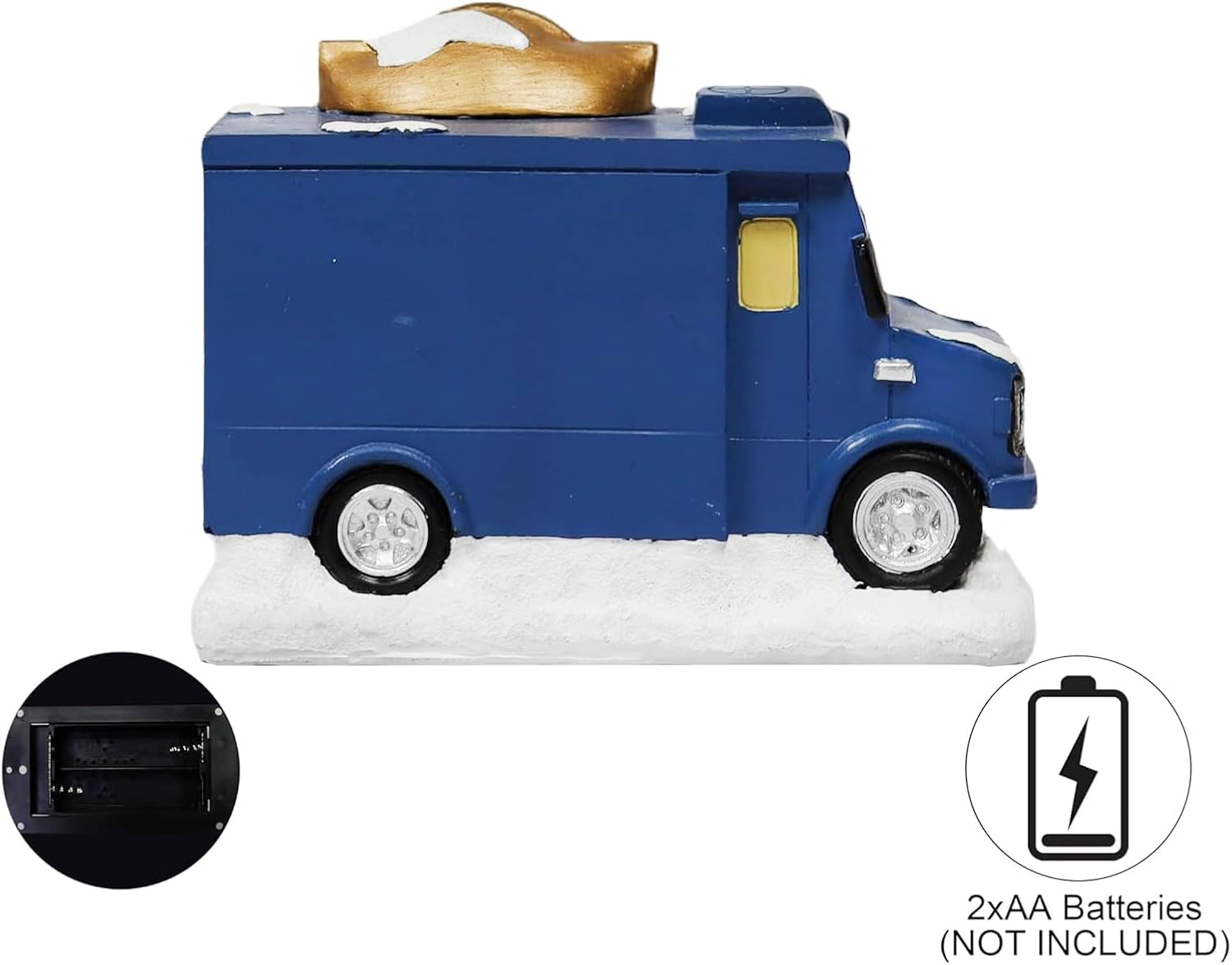 Moments In Time Ice Cream Food Truck Figurine - LED Lighted Holiday Decor | 4.13”H Hand-Painted Collectible