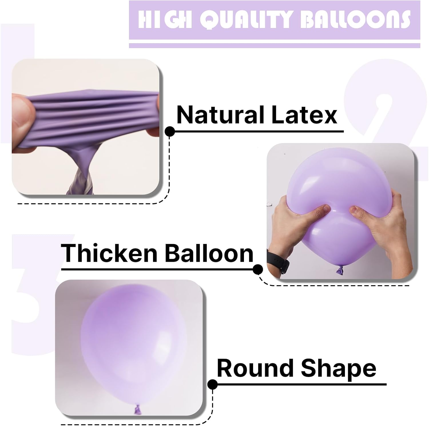 PartyWoo Lavender Balloons - 127-Piece Pastel Purple Balloon Arch Kit for Baby Showers & Parties | 5-18 Inch Sizes