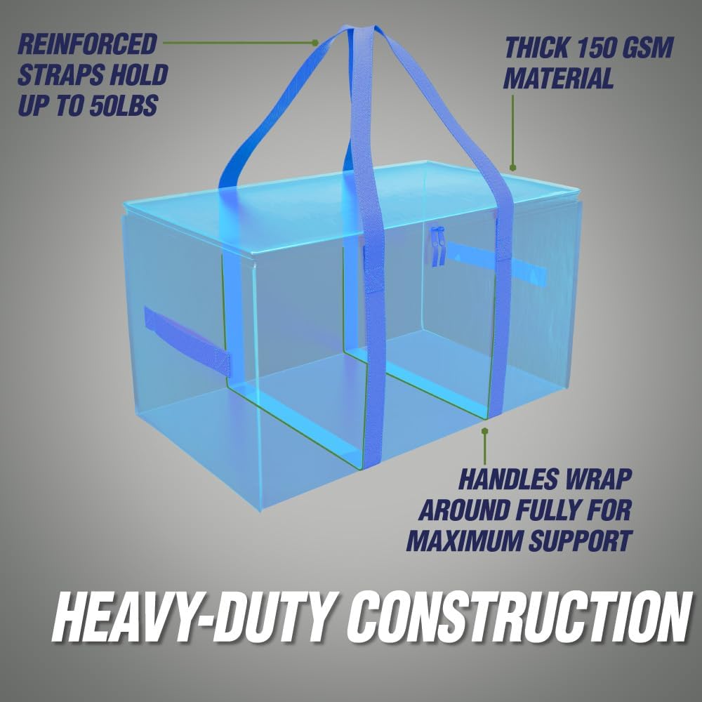 RUGGED RHINO Heavy Duty Extra Large Moving Bags - Durable Blue Storage Solution with Strong Handles & Zipper | 2 Pack