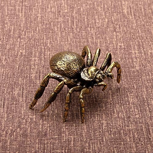 Brass Spider Figurine - Japanese Feng Shui Wealth Sculpture | Lucky Miniature Artware for Home & Office