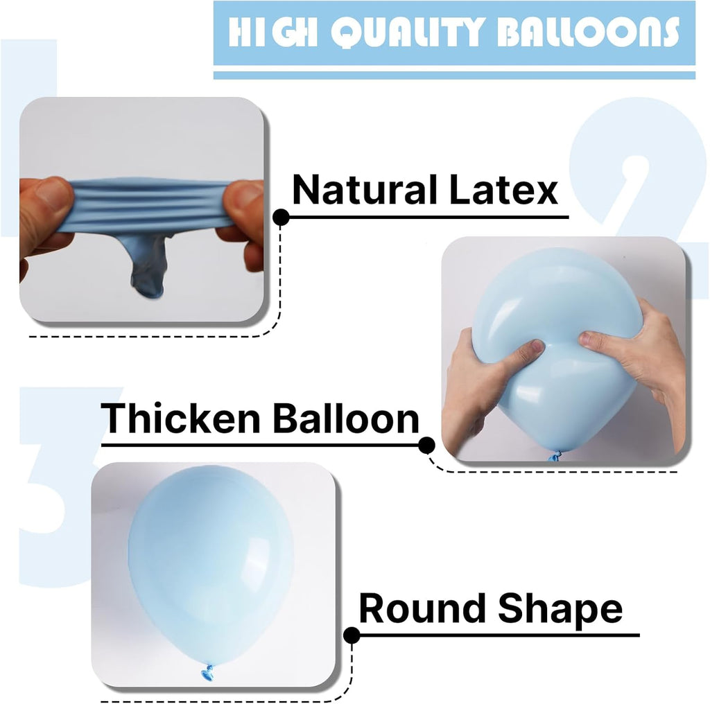 PartyWoo Baby Blue Balloon Arch Kit - 127pcs in Various Sizes for Graduation, Baby Shower & Gender Reveal Decor