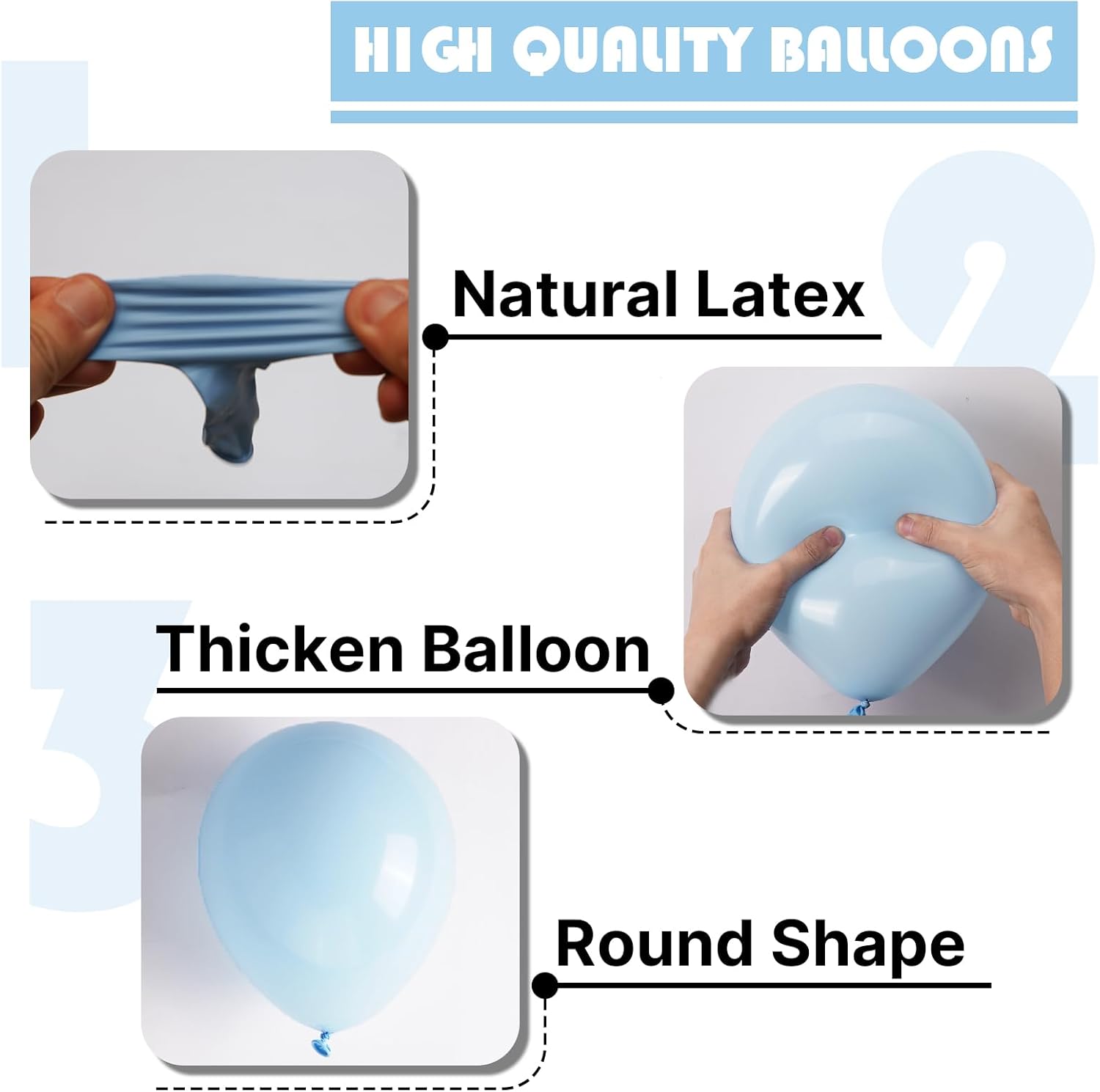 PartyWoo Baby Blue Balloon Arch Kit - 127pcs in Various Sizes for Graduation, Baby Shower & Gender Reveal Decor