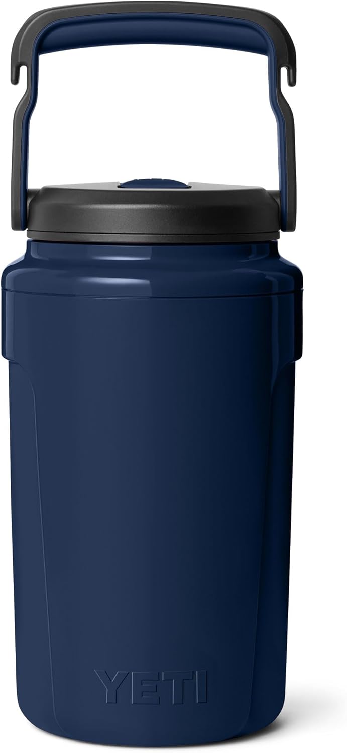 YETI Silo Half Gallon Insulated Water Jug - Leakproof Sports Bottle with Straw Cap & Fence Hook Handle - Navy