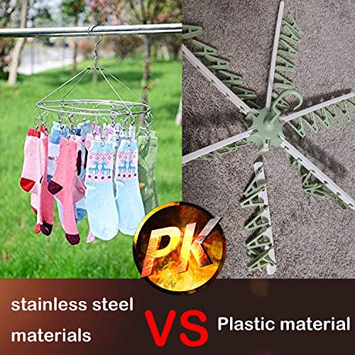 CenYouful Stainless Steel Round Hanging Drying Rack with 20 Clips, Circular