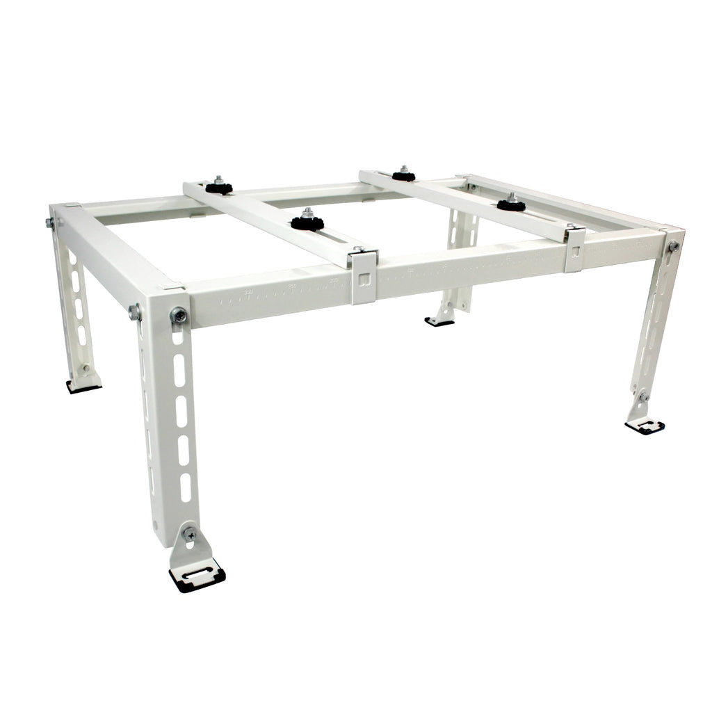 Mini Split Stand Ground Mounting Bracket Pad for 9,000-24,000BTU AC/Heating System/Ductless Air Conditioner,Anti-Vibration Heavy-Duty Vibration Absorber Condenser Adjustable Base 400LBS Load Capacity