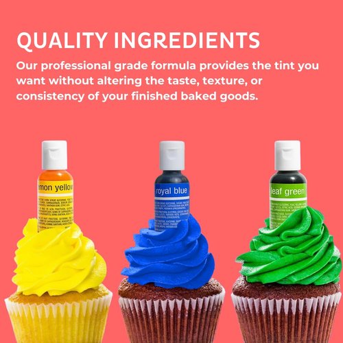 Chefmaster - Liqua-Gel Food Coloring - Vibrant, Fade-Resistant Colors - 8 Pack, Easy to Blend, Made in the USA