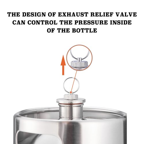 TMCRAFT 270OZ Stainless Steel Mini Keg, Portable beer growler with Exhaust Valve Designed Cap to Keep Beverage Fresh