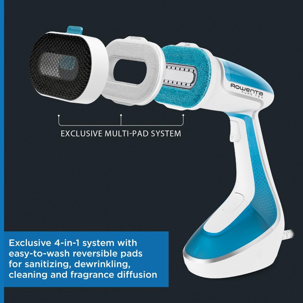 Rowenta Steamer for Clothes - Pure Tex 4-in-1, 1700W, XL 6.8 Ounce Tank, 25 Sec Heat Up, Light Blue | DR9530