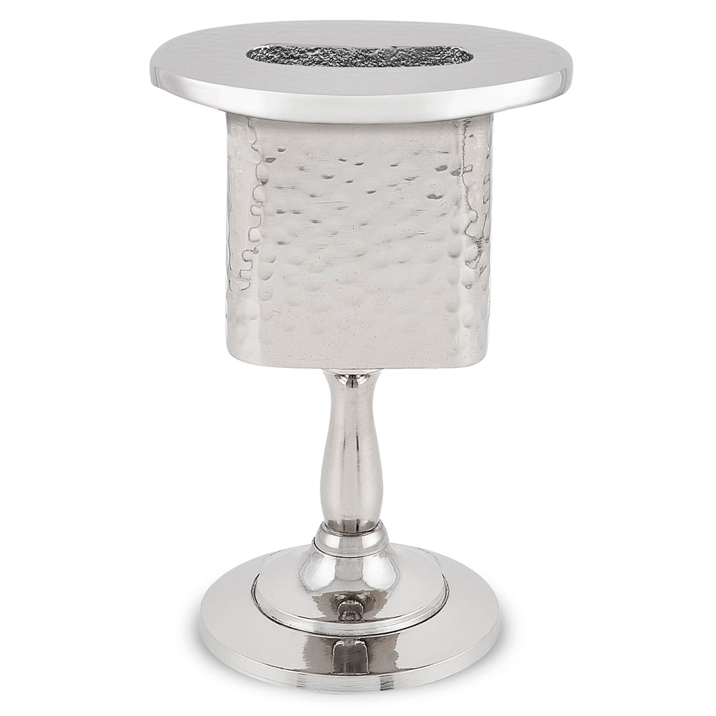Zion Judaica Elegant Shabbos Havdalah Set Gift Boxed Hammered Metal High Polished Includes Kiddush Cup 5.5 oz Wine Goblet Tray Braided Havdualah Candle Holder Besamim Spice Box End of Shabbat Gift Set