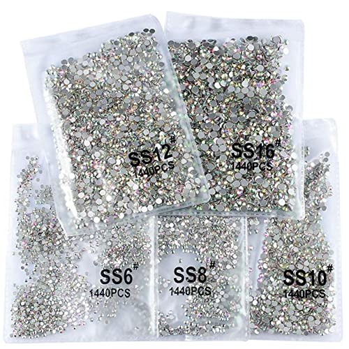 Clear Glass Flatback Rhinestones SS5 1440pcs for Nail Art and Crafts