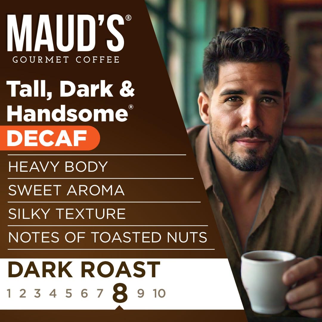 Maud's Decaf Dark Roast Coffee Pods - 100% Arabica, 100 Count, Compatible with Keurig K Cups