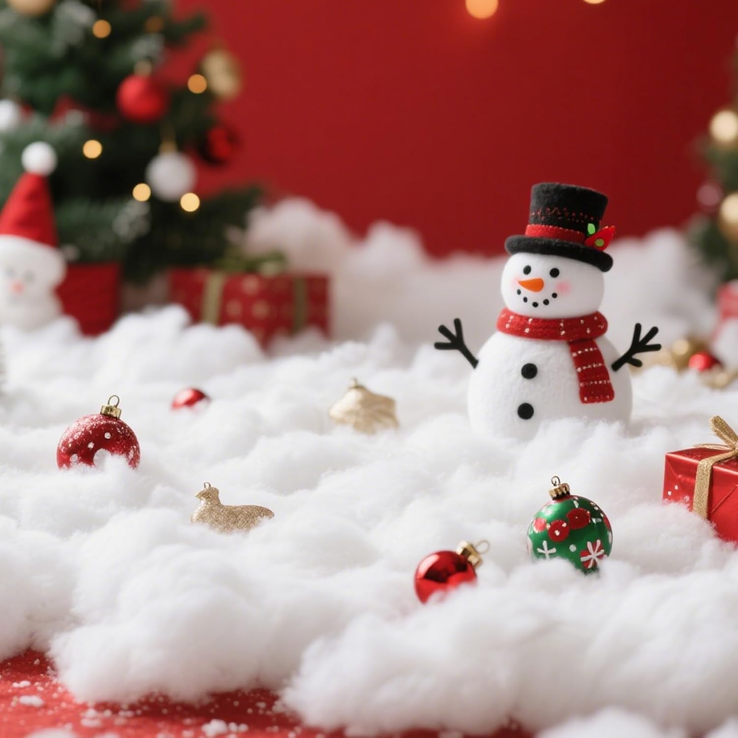 Skiennix Christmas Fake Snow Decoration - 7 Oz Fluffy White Artificial Snow for Holiday Decor | Indoor Winter Home Accent