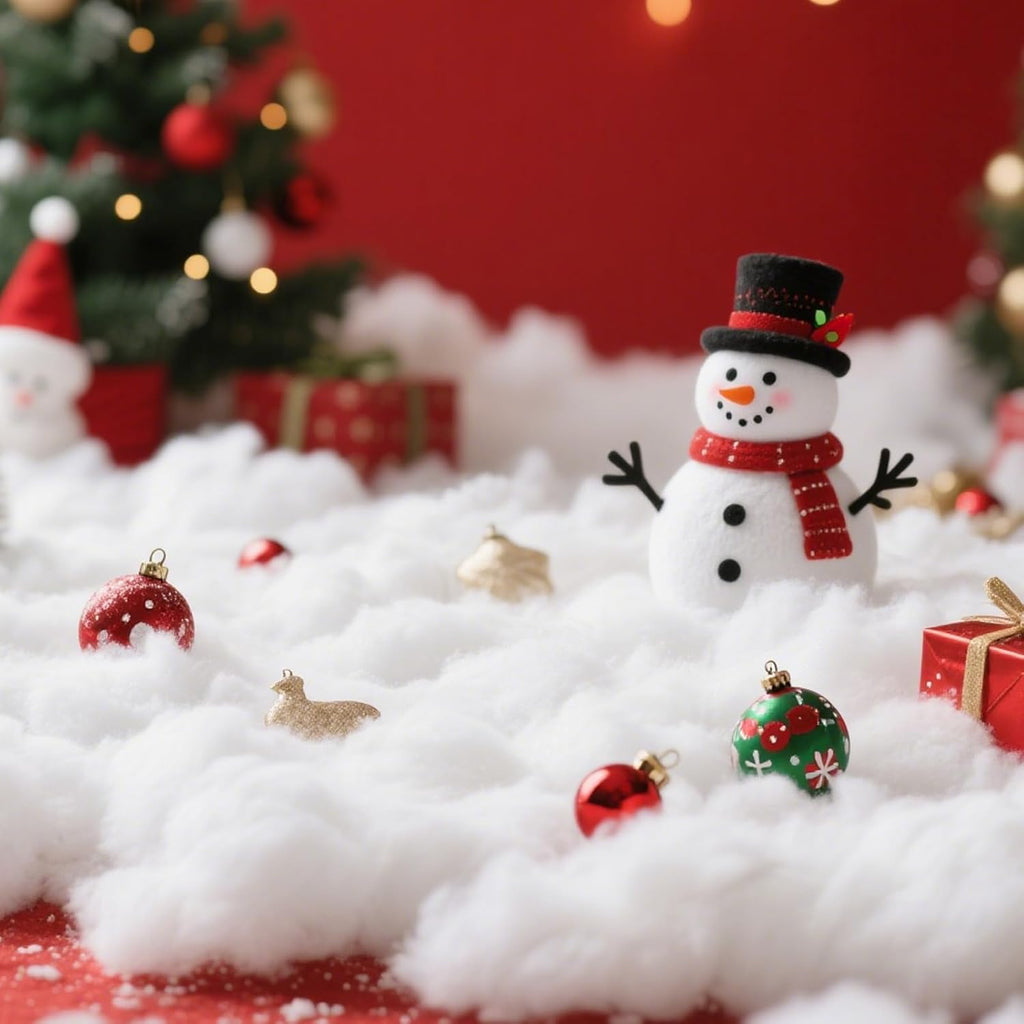 Skiennix Christmas Fake Snow Decoration - 10.6 Oz Fluffy White Artificial Snow for Holiday Decor | Indoor Winter Home Accent