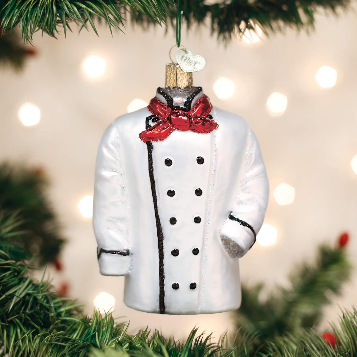 Old World Christmas Chef's Coat Glass Blown Ornament for Christmas Tree 4x4