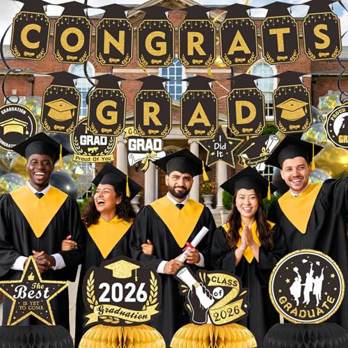 Orgcity Class of 2026 Graduation Decorations Set with Banner, Backdrop & Balloons