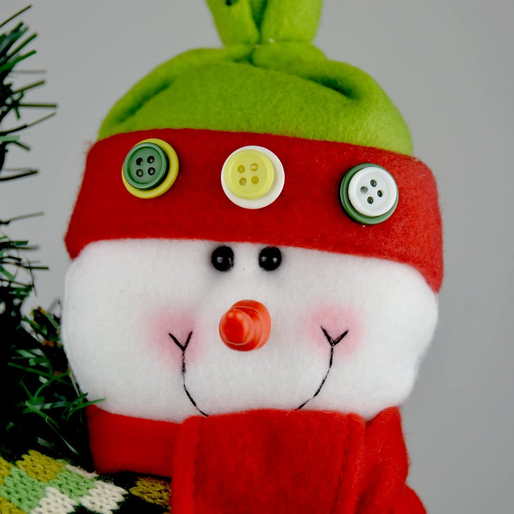 Skiennix Christmas Tree Topper Snowman - Unique Holiday Decor & Versatile Curtain Tie | Red, White, Green