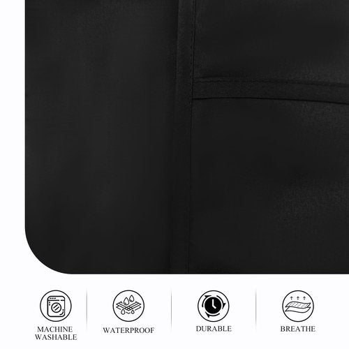 Eupholium Smock Apron Cobbler Apron with Side Ties and 2 Deep Pockets Unisex Apron for work kitchen (Black)