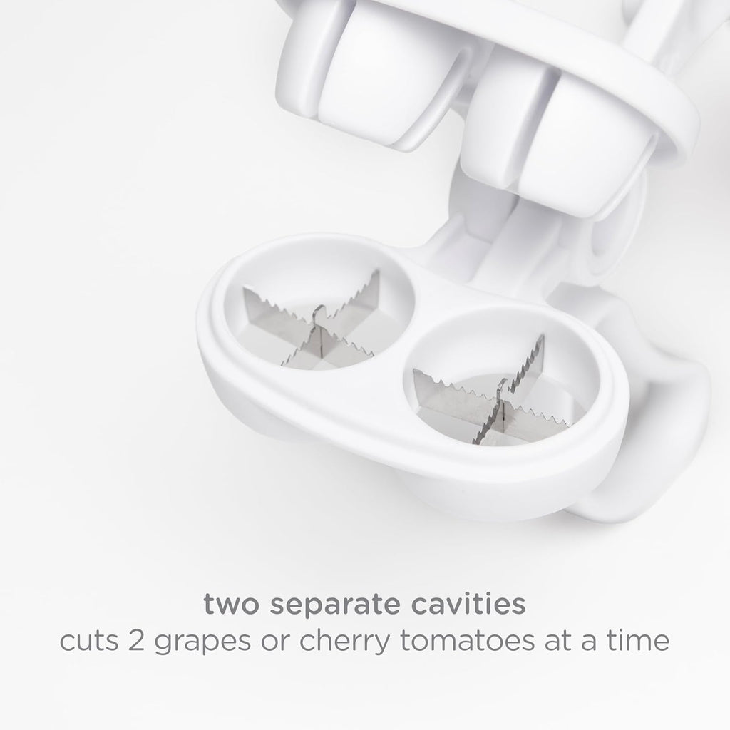 Ubbi Dual Grape Cutter - Safe & Easy Stainless Steel Blade Fruit Slicer for Toddlers & Kids