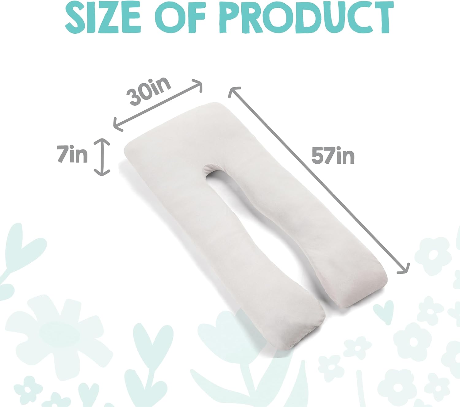 Regalo Premium U-Shaped Pregnancy Pillow - Ultra Soft Full Body Support for Sleeping & Feeding | Grey