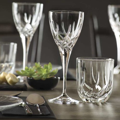 Barski Wine Glass - Goblet - Red Wine - White Wine - Water Glass - Stemmed Glasses - Set of 6 Goblets - Crystal like Glass - 6 oz. Beautifully Cut Designed Made in Europe