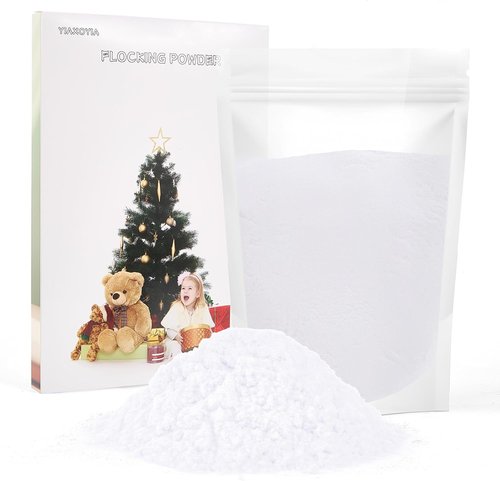Flocking Powder - 100g Velvet Fibers for Christmas Crafts, Nail Art & DIY Decorations | White