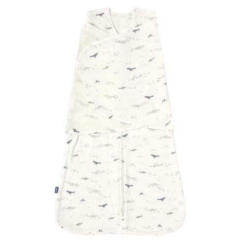 HALO 100% Cotton Sleepsack Swaddle - 3-Way Adjustable Wearable Blanket, TOG 1.5, Ocean Life, Small (3-6 Months)