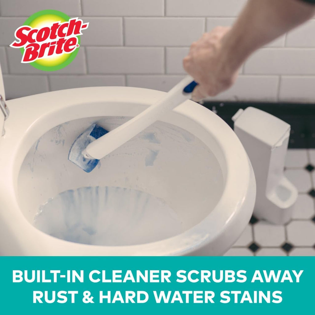 Scotch-Brite Toilet Scrubber Starter Kit - Disposable Refills with Bleach Alternative | Includes Handle & Caddy