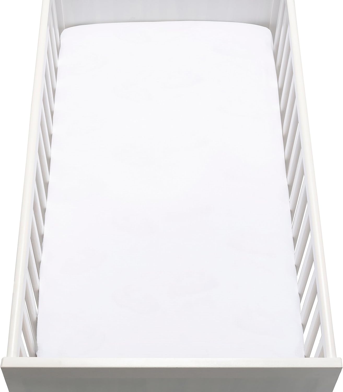Newton Baby Fitted Crib Sheet - Ultra Breathable Organic Cotton, Soft 2-Pack for Standard Cribs | Plain White