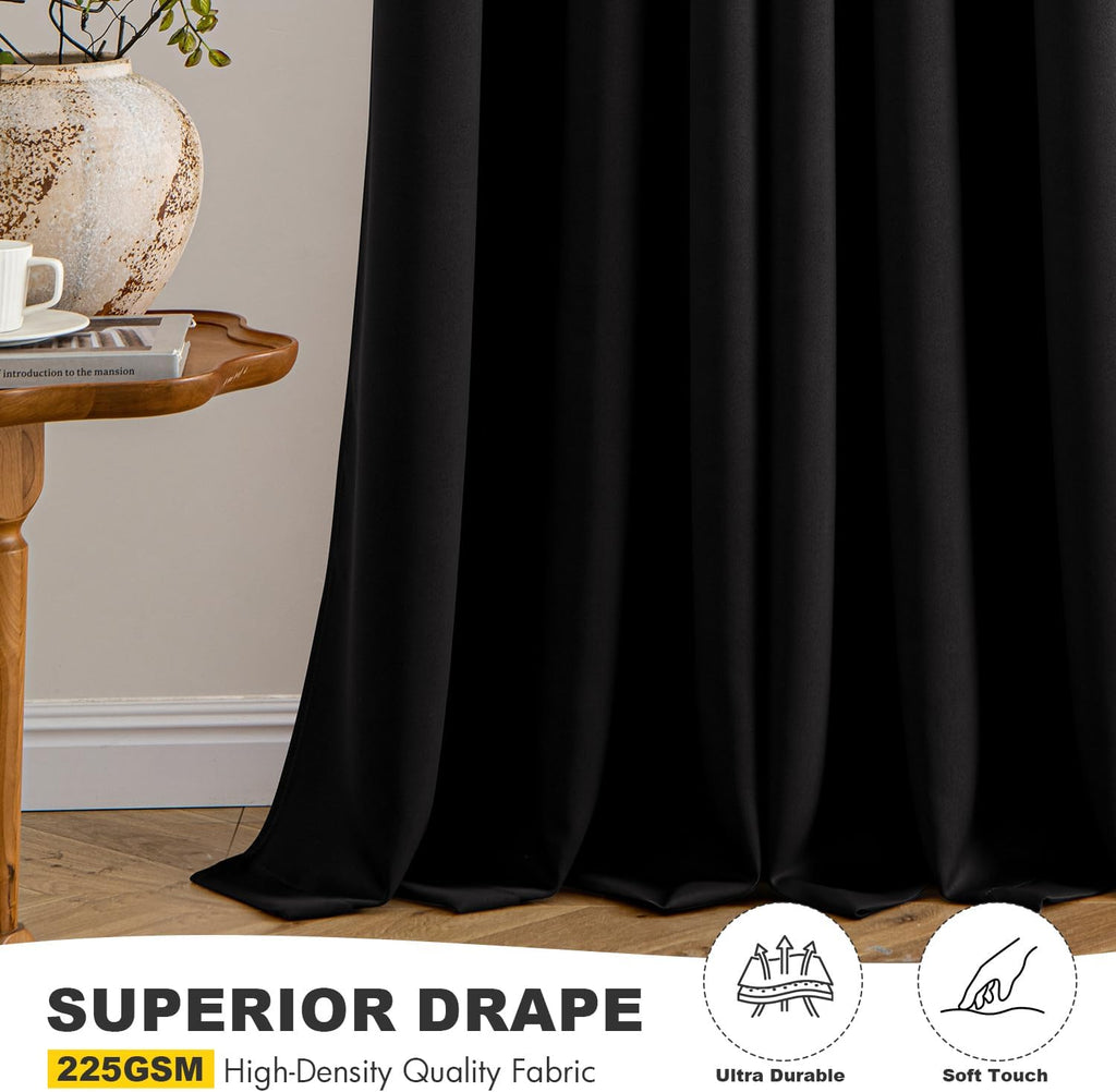 MIULEE Blackout Curtains - Thermal Insulated Room Darkening Drapes | 86 Inch Long, 2 Panels