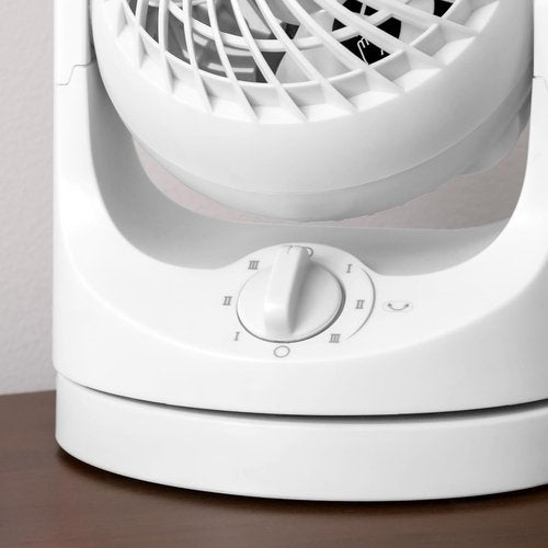 IRIS USA WOOZOO Desk Fan - Oscillating Air Circulator with 3 Speeds & 112° Adjustable Tilt | Quiet 27db Motor, White