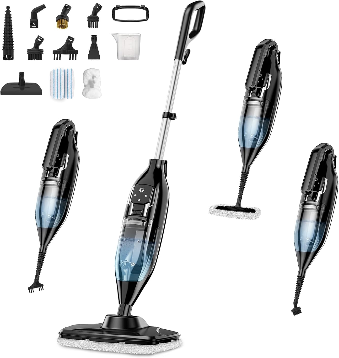 Skiennix 12-in-1 Steam Mop - Powerful Handheld Cleaner with 565ML Tank & 23FT Cable for Hardwood, Tile, Grout & Furniture
