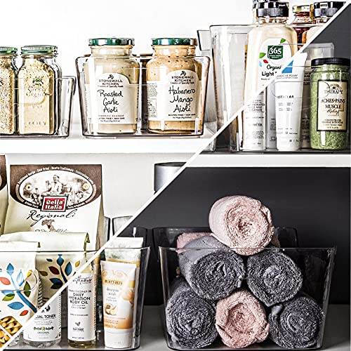 BINO Clear Plastic Storage Bin with Handles - Small Organizer for Fridge, Freezer & Pantry