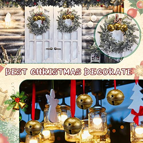 Brass Christmas Jingle Bells - 16 Large Holiday Bell Ornaments