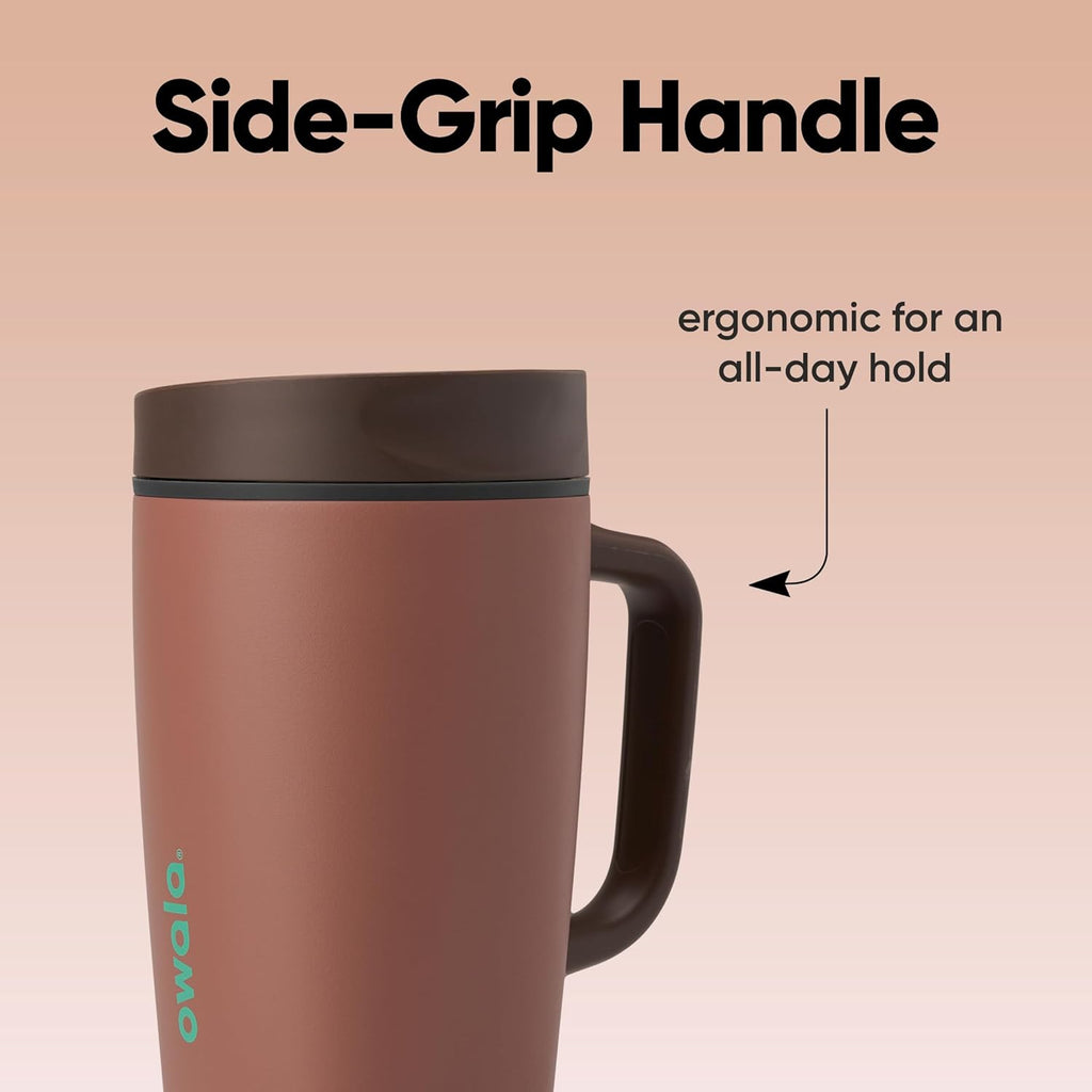 Owala SmoothSip Slider Stainless Steel Insulated Travel Mug - 100% Leak Proof, 12oz, BPA Free | Perfect for Hot & Cold Drinks