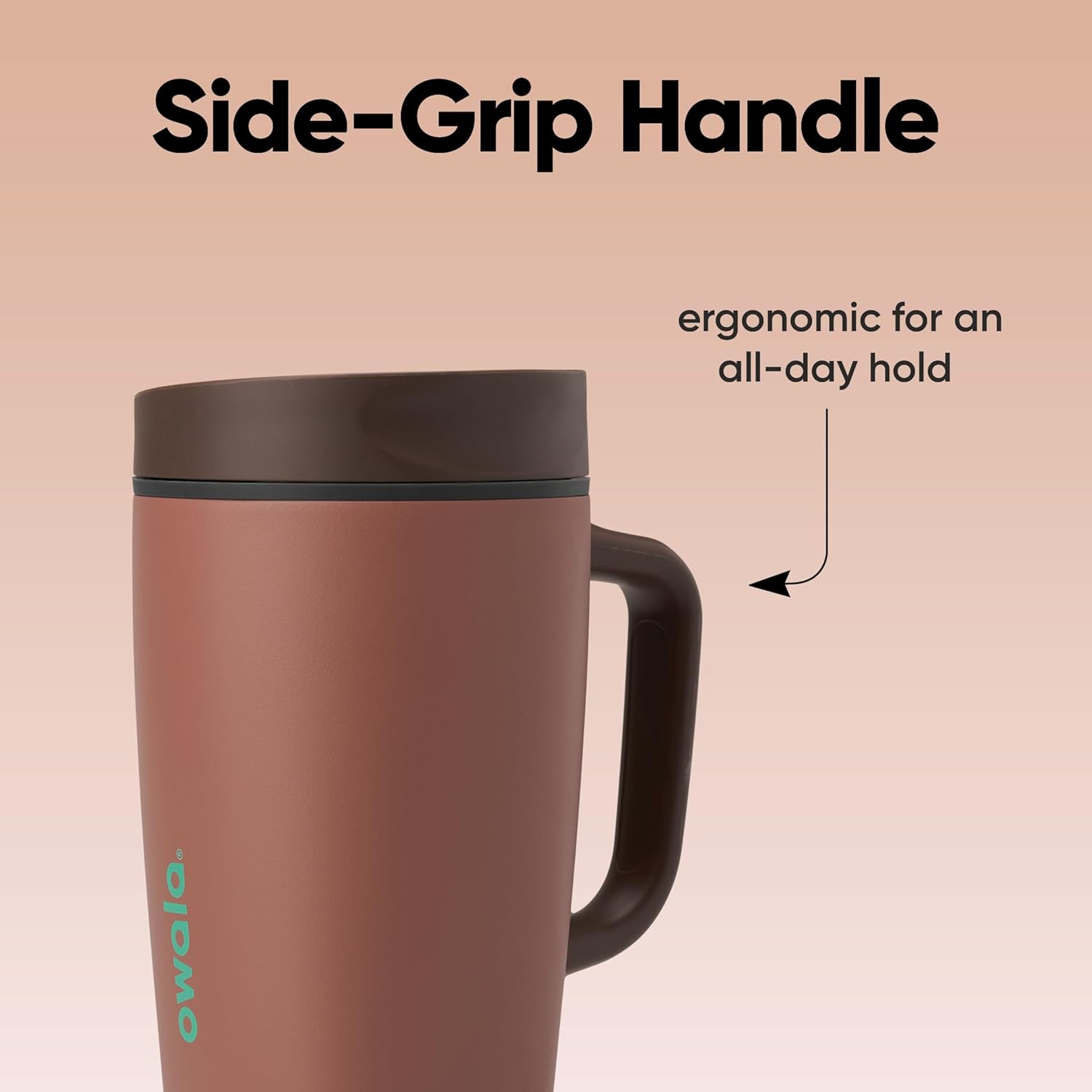 Owala SmoothSip Slider Stainless Steel Insulated Travel Mug - 100% Leak Proof, 12oz, BPA Free | Perfect for Hot & Cold Drinks