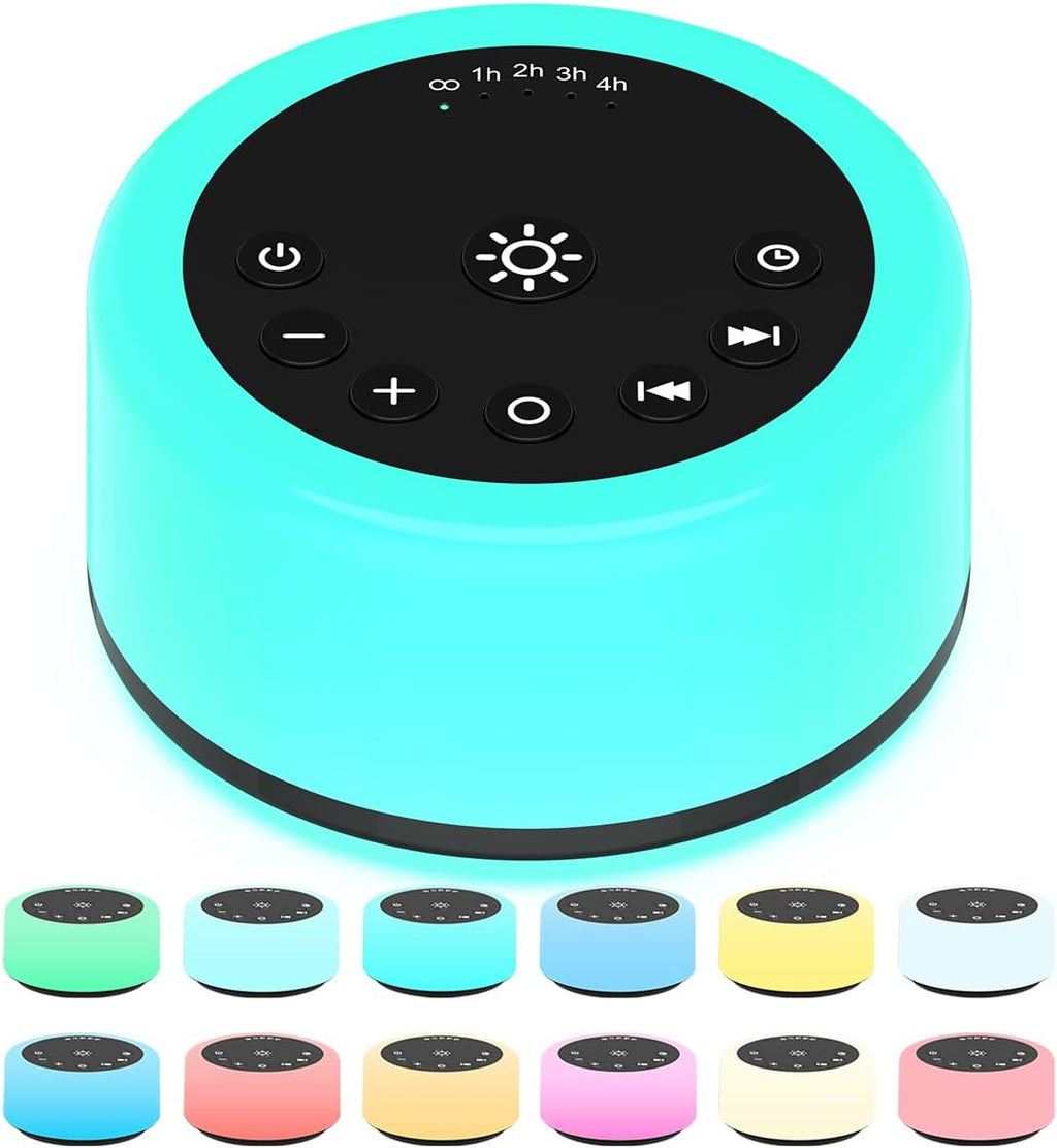 Skiennix Soother Sleep Sound Machine - 30 Soothing Sounds & 12 Color Night Lights for All Ages