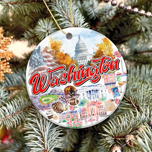 Washington D.C. Christmas Ornament 2025 - U.S. Capitol & White House