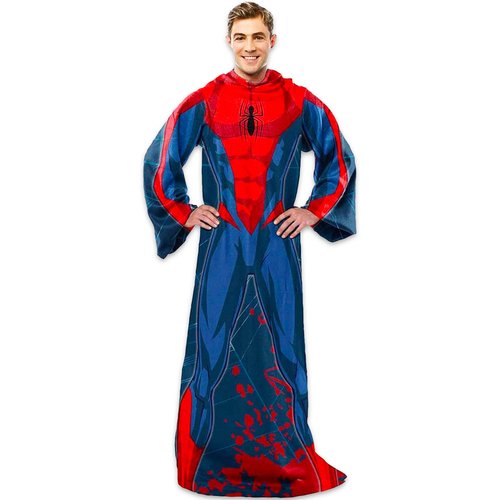 Spiderman Snuggie Blanket Set - Bundle with a Cozy Spidey Throw, Phone Wallet, Tattoos, More | Spiderverse Blanket Size 48x71 Inches