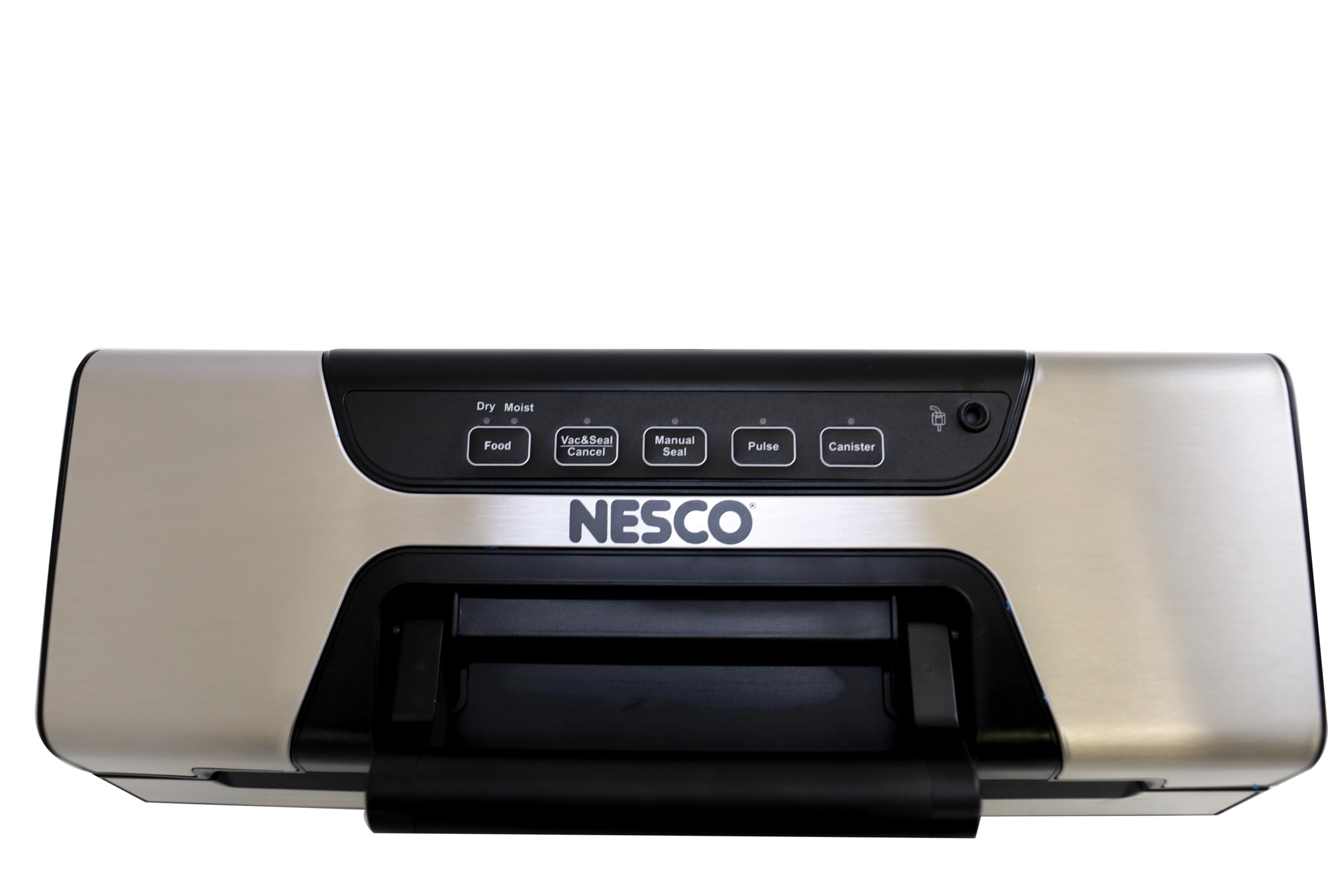 Nesco FreshLock Pro VS-15 Stainless Steel Vacuum Sealer, moist and dry seal, roll storage, 120 watts, with bags and rolls, simple and easy to use