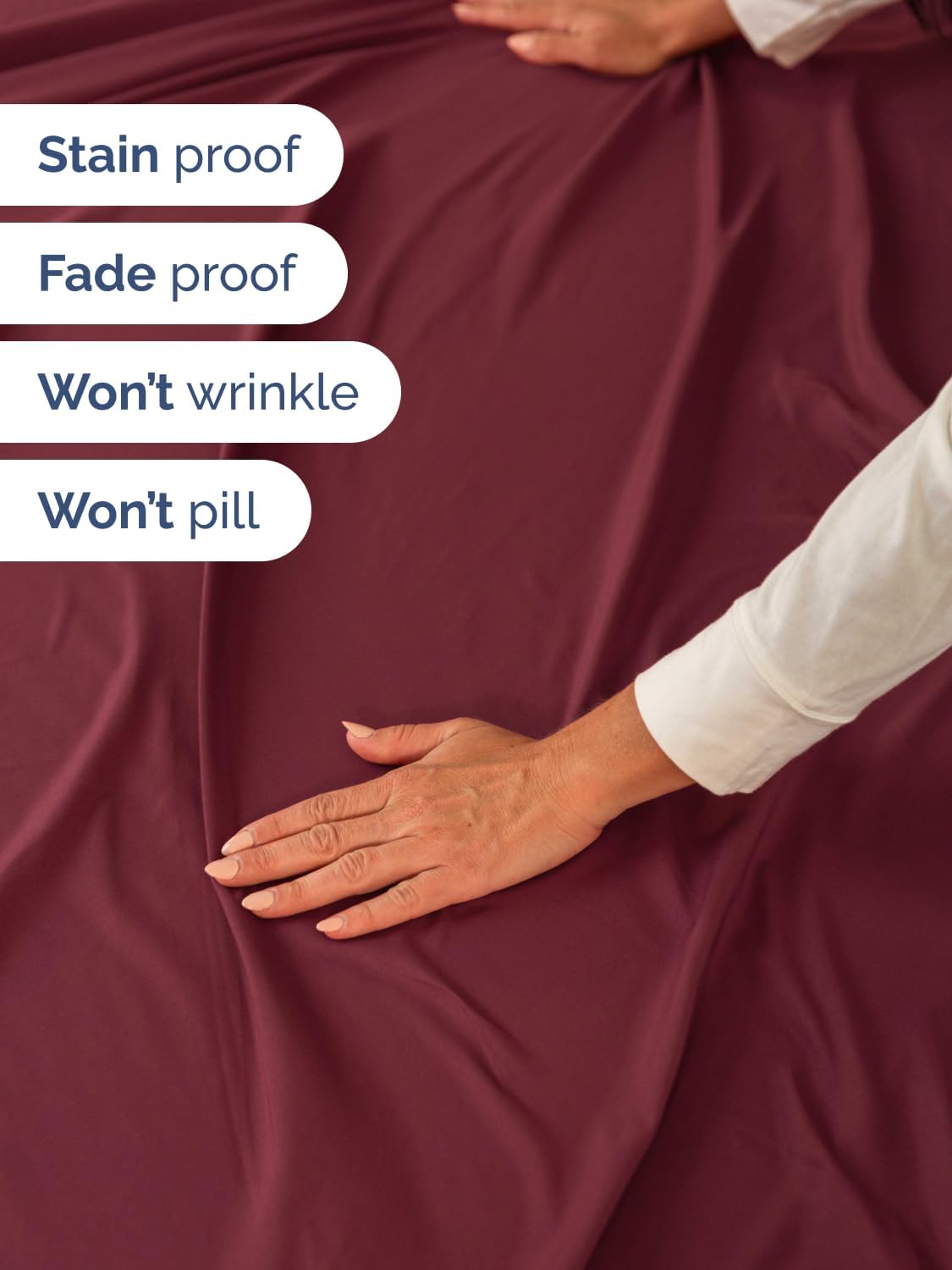Skiennix Extra Deep Twin XL Sheet Set - 4 Piece Breathable Cooling Bedding - Soft, Wrinkle-Free, Burgundy