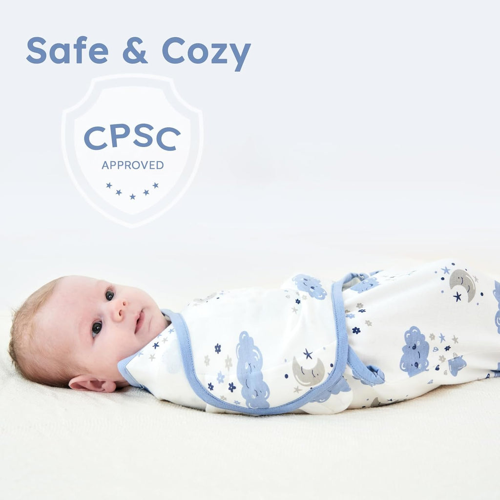 Yoofoss Baby Swaddles - 100% Cotton Adjustable Swaddle Sack for Newborns | 3-Pack, Soft & Breathable (3-6 Months)