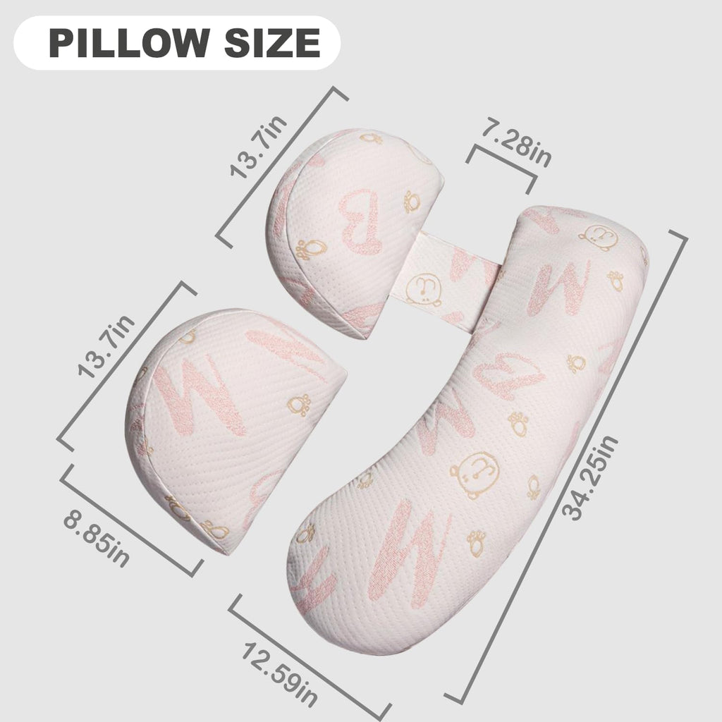 Pregnancy Pillow - Adjustable Maternity Support for Back & Belly | Soft Multi-Use Body Pillow
