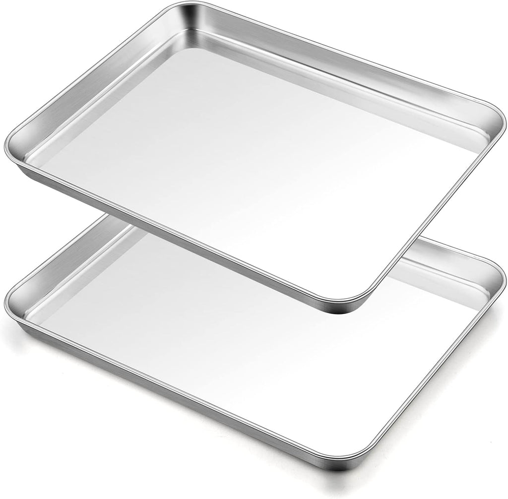 TeamFar Stainless Steel Baking Sheet - Large 17.6’’ x 13’’ Cookie Pans, Non-Toxic & Dishwasher Safe, Set of 2