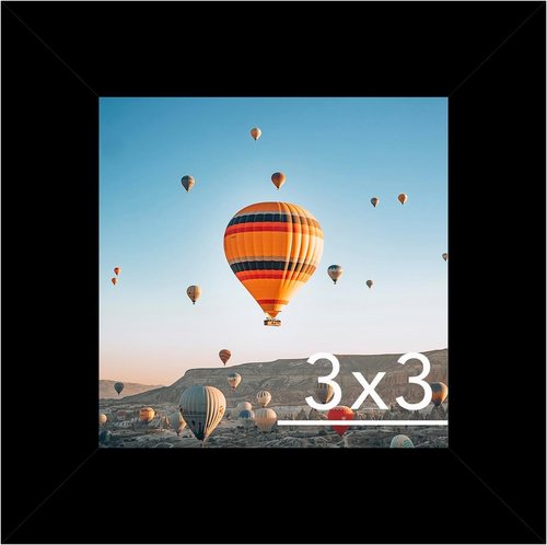 JCJMY 3x3 Picture Frame - Black Tabletop Frame with Shatter-Resistant Plexiglass | Sturdy Design